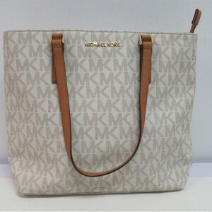 Michael Kors Cream and Tan Tote Bag